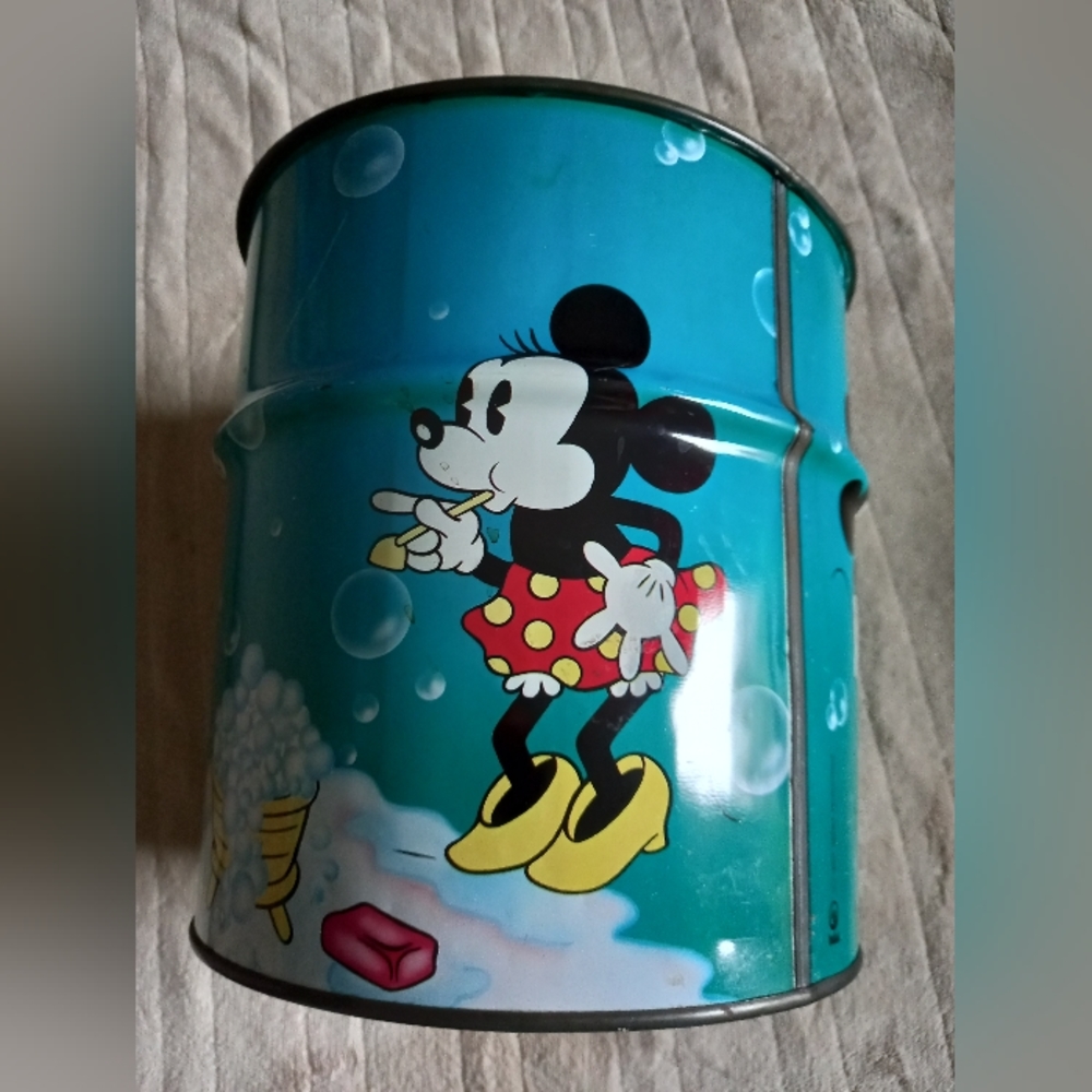 Rare Vintage Walt Disney Mickey Minnie Mouse Metal Bucket - Picture 4 of 12